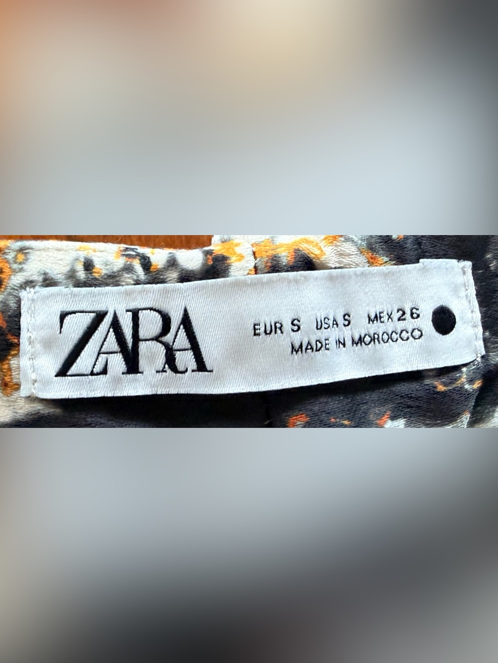Zara Black, White and Orange Abstract Print Satin Pants - Picture 3 of 3